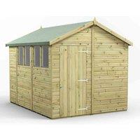 Power 10x8 Premium Apex Garden Shed, Green