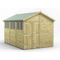 Power 12x8 Premium Apex Double Door Garden Shed, Green