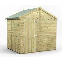 Power 6x8 Premium Apex Windowless Garden Shed, Green