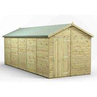 Power 20x8 Premium Apex Windowless Garden Shed, Green
