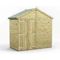 Power 4x8 Premium Apex Windowless Double Door Garden Shed, Green