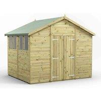Power 8x10 Premium Apex Double Door Garden Shed, Green