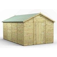 Power 16x10 Premium Apex Windowless Garden Shed, Green