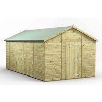 Power 18x10 Premium Apex Windowless Garden Shed, Green