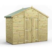 Power 4x10 Premium Apex Windowless Double Door Garden Shed, Green