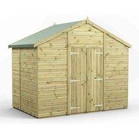 Power 6x10 Premium Apex Windowless Double Door Garden Shed, Green