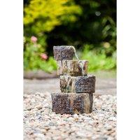 Heissner Cascading Tree Stump Water Feature With Led Lights, Brown