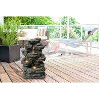 Heissner Rocky Waterfall With 4 Led Lights, Grey