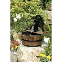 Heissner Single Wooden Barrel Water Feature, Brown