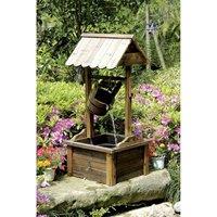 Heissner Wooden Wishing Well Water Feature, Brown