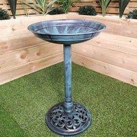 Samuel Alexander 63cm Tall 40cm Diameter Traditional Resin Garden Bird Bath, Blue