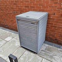Samuel Alexander 68cm x 1.14m Grey Wooden Outdoor Garden Wheelie Bin Store Storage for 1 Bin, Grey