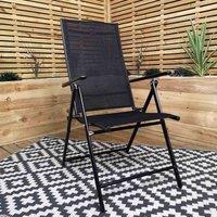 Samuel Alexander Outdoor Garden Patio Multi Position Reclining Folding Chair in Black, Black