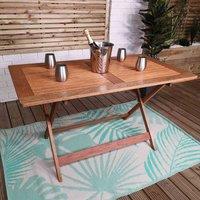 Samuel Alexander Windermere Outdoor 6 Person Folding Rectangular Wooden Table, Brown