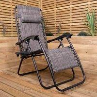 Samuel Alexander Multi Position Garden Zero Gravity Relaxer Chair Sun Lounger in Mixed Grey, Grey