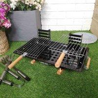 Samuel Alexander Black Outdoor Portable Steel Hibachi BBQ Camping Grill