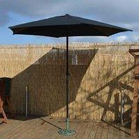 Samuel Alexander 2.7m Wind Up Garden Parasol Sun Shade in Black, Black
