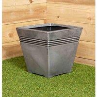 Samuel Alexander Milano Square Grey Pewter Garden Planter - 33.5cm Tall
