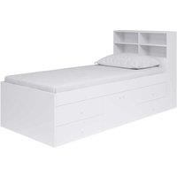 Kudl Captain's Single 3Ft Cabin Bed With Bookcase Headboard, White