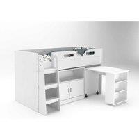 Kudl Mid Sleeper Desk Cupboard, White