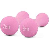 Phoenix Fitness Neoprene Dumbbell Weight - 2Kg Pair - Pink, Pink