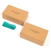 Myga Pair Of Cork Blocks & Strap - Turquoise, Green