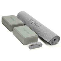 Myga Yoga Entry Mat Strap & Pair Of Blocks - Grey, Grey