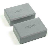 Myga Pair Of Foam Yoga Blocks - Grey, Grey