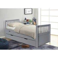 Sleepon 3Ft Pine Trundle Bed With Storage Drawers In Grey, Grey