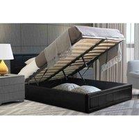 Home Treats Leather Ottoman Bed With Mattress & Storage Small Double