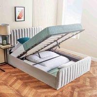 Ottoman Bed Frame Velvet Storage Bed & Mattress Small Double Double King Size