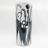 Minster Stylish Living MSL 18" Round Black & White Umbrella Stand, Multi