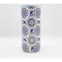 Minster Stylish Living MSL 18" Blue And White Umbrella Stand, Multi