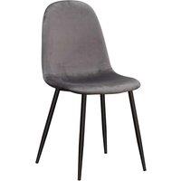 Minster Stylish Living MSL Grey Fabric Chair Black Metal Legs, Grey