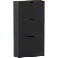 Vida Designs 3 Drawer Shoe Cabinet - Black