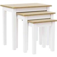 Vida Designs Yorkshire Nest Of 3 Tables - Oak and White, Multi
