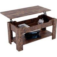 Vida Designs Lift Up Coffee Table Dark Wood, Brown