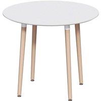 Vida Designs Batley 4 Seater Round Dining Table White, White