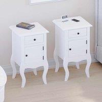 Vida Designs Nishano 1 Drawer 1 Door Bedside Cabinet White set Of 2 , White