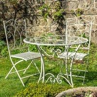 Ascalon Cheltenham 5pc Bistro Set With glass (83cm), Cream