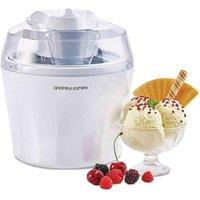 Andrew James 1.5 Litre Ice Cream Maker Sorbet & Frozen Yoghurt Machine - White