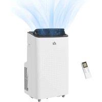 HOMCOM 14,000 Btu Portable Air Conditioner, Smart Home Wifi Compatible, 4-in-1 Dehumidifier Cooler Fan, White