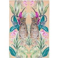 Wylder Kali Leopards Outdoor/Indoor Washable Rug, Gold