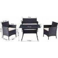 Home Detail Calla Black 4pc Dining Set & Cover, Black