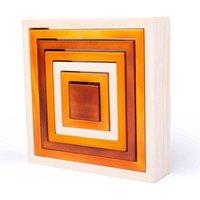 Bigjigs Toys Wooden Stacking Squares Sorting Toy, Brown