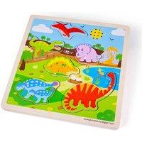 Bigjigs Toys Wooden Dinosaur Themed Sound Puzzle, Multi