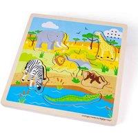 Bigjigs Toys Wooden Safari Themed Sound Puzzle, Multi