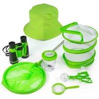 Bigjigs Toys Kids 8 Piece Explorer Set Outdoor Toys, Green