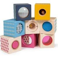 Bigjigs Toys 8 Wooden Sensory Blocks, Multi