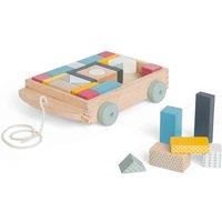 Bigjigs Toys Wooden Pull Along Wagon, Multi
